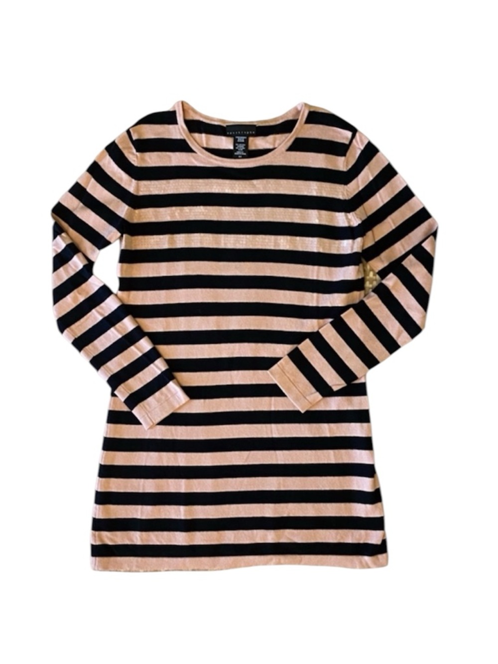 APOSTROPHE sequin striped tunic sweater
